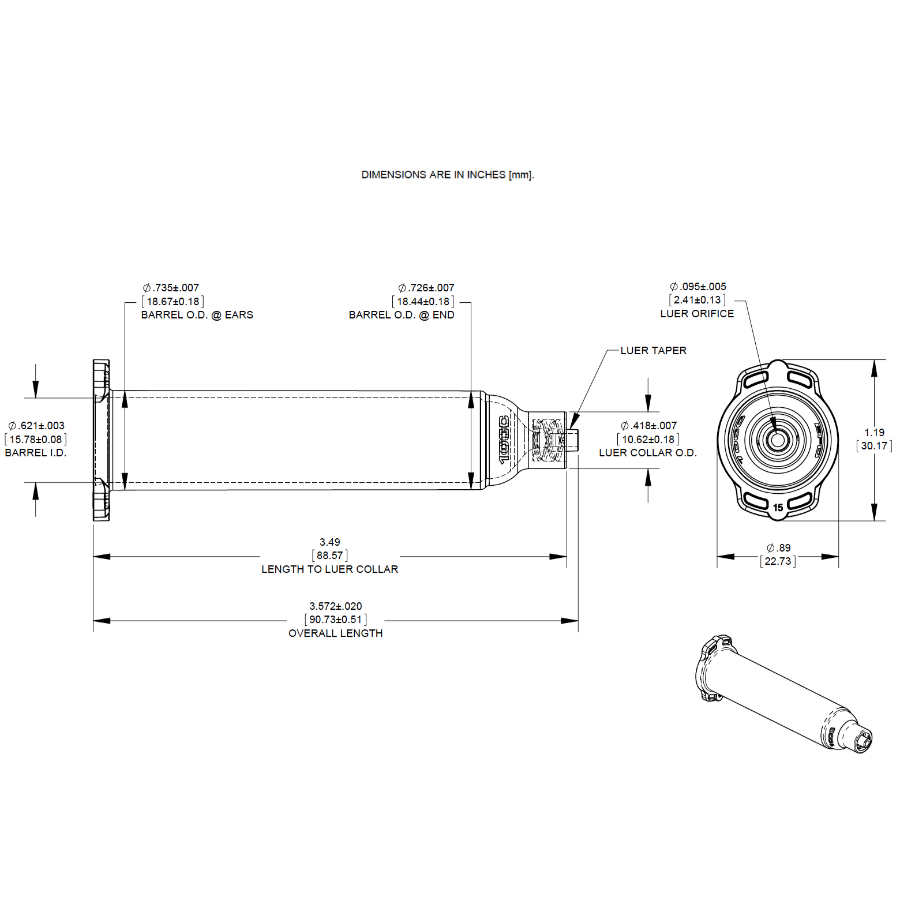 7013457 Zeichnung Nordson Kartusche Optimum + Stopfen 10cc Set
